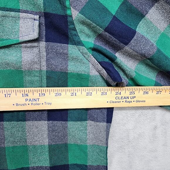 UNTUCKit Flannel Shirt Mens XL Green Blue Plaid Button-Up Cotton Outdoor Hunting - Picture 8 of 12